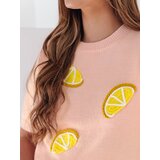 DStreet Sweter damskie oversize z cytrynami CYTRYNKA różowy | Shoptok.si