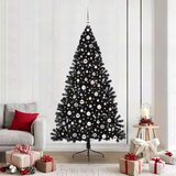 vidaXL Umjetna preddekorirana božićna jelka Črna 210 cm PVC Cene