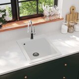 vidaXL Vgradno kuhinjsko korito enojno granit kremno bele barve | Shoptok.si