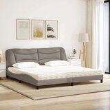vidaXL Postelja z vzmetnico taupe 200x200 cm blago, (21156174) | Shoptok.si