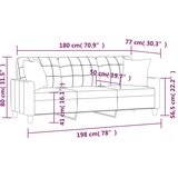  Trosjed s ukrasnim jastucima krem 180 cm od umjetne kože | Eponuda.com