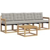 vidaXL Zunanja garnitura za sedenje 5 pcs Bela in svetlo siva, (5000280595) | Shoptok.si