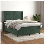 vidaXL Box spring postelja z vzmetnico temno zelen 140x190 c | Shoptok.si