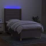  box spring s madracem LED smeđesivi 90x200 cm tkanina | shoptok.hr
