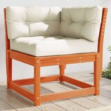 vidaXL Vrtni kotni kavč z blazinami rjav 73x73x78 cm trdna borovina | Shoptok.si