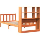 vidaXL Knjižna postelja brez vzmetnice vošč. rjava 75x190 cm trden les | Shoptok.si