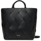 Calvin Klein Ročna torba Ck Woven Medium Tote K60K613176 Črna Cene