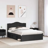  Okvir za krevet Crna 150 x 200 cm Čvrsto borovo drvo | shoptok.hr