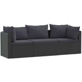  3-dijelna vrtna garnitura od poliratana s jastucima crna | shoptok.hr