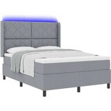 vidaXL Box Spring postelja z vzmetnico in LED svetlobo siva 140x190 cm tkanina, (22049723) | Shoptok.si
