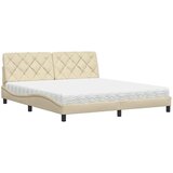 vidaXL Krevet s madracem krem 180x200 cm od tkanine - Krema 180 x 200 cm Cijene
