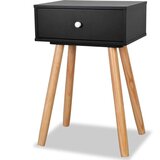  Nočna mizica 2 kosa masivna borovina 40x30x61 cm črne barve, (20624330) | Shoptok.si