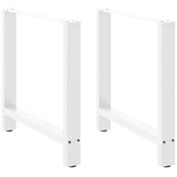  Noge za jedilno mizo bele barve 2 kosa 80 x (72-73) cm jeklo | Shoptok.si