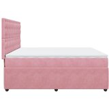  Krevet s oprugama i madracem ružičasti 200x200 cm baršunasti | shoptok.hr