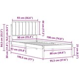 vidaXL Posteljni okvir z oblazinjenim vzglavjem Taupe 90 x 190 cm | Shoptok.si