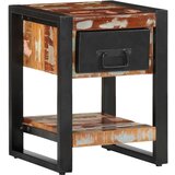 vidaXL Nočna omarica večbarvna 35x34x45 cm trden predelan les Cene