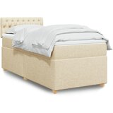  Okvir kreveta s oprugama i madrac krem 80x200 cm od tkanine | shoptok.hr