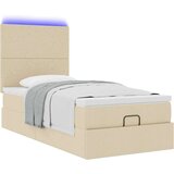 vidaXL Otomanski okvir kreveta s madraca krem 90x190cm od tkanine | shoptok.hr