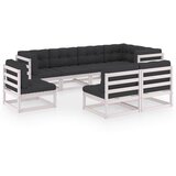 The Living Store Vrtna sedežna garnitura 8-delna z blazinami trdna borovina - Vrtna Sedežna Garnitura, (21422142) | Shoptok.si