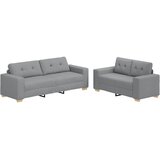  Dvodijelni set sofa s jastucima, svijetlo siva tkanina | Eponuda.com