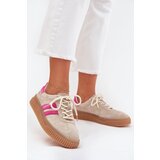 Boto Suede Women's Platform Sneakers Beige-Pink Cavira | shoptok.hr