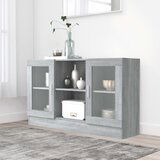 The Living Store Vitrina siva sonoma 120x30,5x70 cm konstruiran les - Vitrina, (21662792) | Shoptok.si
