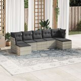 vidaXL 7-dijelni set vrtnih sofa svjetlosivi od poliratana | shoptok.hr