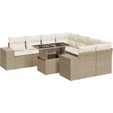  9-dijelni set vrtnih sofa s jastucima bež od poliratana | shoptok.hr