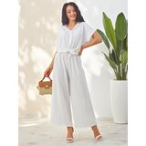Resti Women's set with a tied short-sleeve shirt and flared pants with rhinestones | shoptok.hr