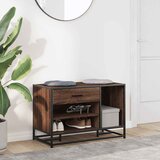  Klupa za cipele smeđi hrast Konstruirano drvo i metal | shoptok.hr