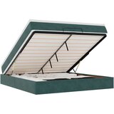 vidaXL Otomanska postelja z vzmetnico Temno zelena 160x200cm Žamet | Shoptok.si