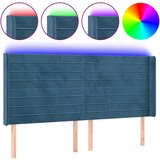  The Living Store LED posteljno vzglavje temno modro 183x16x118/128 cm žamet - LED Vzglavje, (21488131) | Shoptok.si