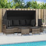 Maison Chic Seti vrtnega pohištva - Vrtna garnitura - Vrtni pohištvo set 5-delna z blazinami siv poli ratan, (21814261) | Shoptok.si