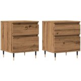 vidaXL Noćni ormarići 2 kom Artisan hrast 40x35x50 cm izrađeno drvo | shoptok.hr