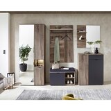 MID.YOU garderobna klop siva, barve hrasta | Shoptok.si