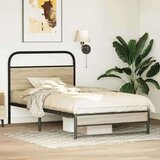 vidaXL Posteljni okvir brez vzmetnice 100x190 cm dim. hrast inž. les | Shoptok.si