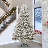 vidaXL Umjetno božićno drvce Zelena i bijela 300 cm PVC i metal | shoptok.hr