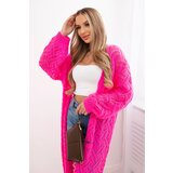 Kesi Super KID Mohair pink neon long cardigan sweater | shoptok.hr