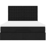  Otomanski krevet s madracem i LED crni 140x190 cm tkanine | shoptok.hr