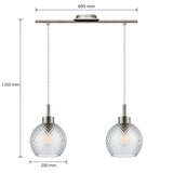 Brilagi LED Luster na sajli RETRO GLASS 2xE27/60W/230V matni hrom/zadimljeno-siva | Eponuda.com