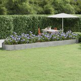 vidaXL Visoka greda iz prašno premazanega jekla 600x140x36 cm srebrna cene