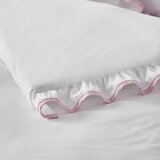 Catherine Lansfield Bela/rožnata enojna posteljnina 135x200 cm So Soft Mono Frill &amp;ndash; Slike