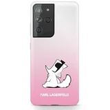 Klhcs21lcfnrcpi za samsung galaxy s21 ultra g998 prozorno pink trda zaščita - choupette fun