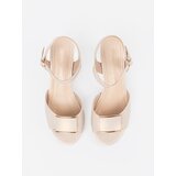 Sergio Leone Women's heeled sandals with an open heel light beige | Shoptok.si