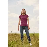 Fruit Of The Loom Iconic Burgundy Women's T-shirt in combed cotton