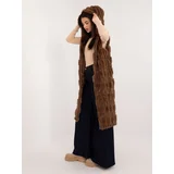 Fashion Hunters Brown fur vest with zipper