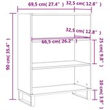 Ormarić s policama boja betona 69,5x32,5x90cm konstruirano drvo | Shoptok.si