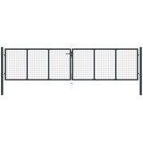  Vrtna vrata od mrežastog čelika 400x100 cm siva | shoptok.hr