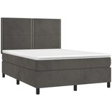  Box spring posteljni z vzmetnico temno siv 140x190 cm žamet, (20736096) | Shoptok.si