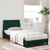 Krevet s madracem Hanko tamnozeleni 90x200 cm baršunasti | Eponuda.com